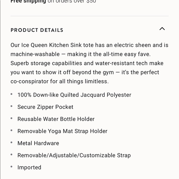 Oliver Thomas x Peloton Kitchen Sink Tote Ice Queen - Picture 7 of 9